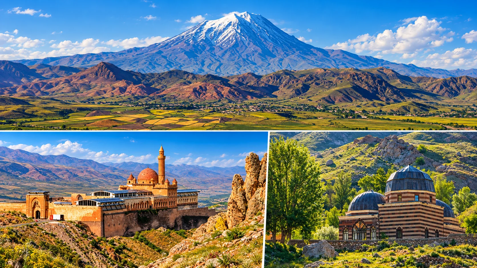 Doğubayazıt plain with Mount Ararat and eastern Anatolian highland light