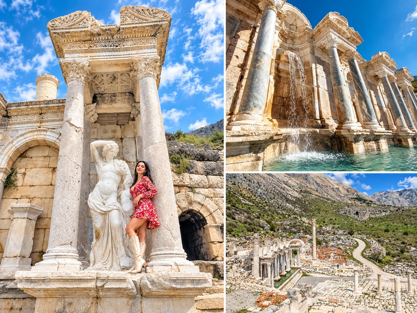 Ağlasun yamaçlarında Sagalassos ören yeri kalıntıları