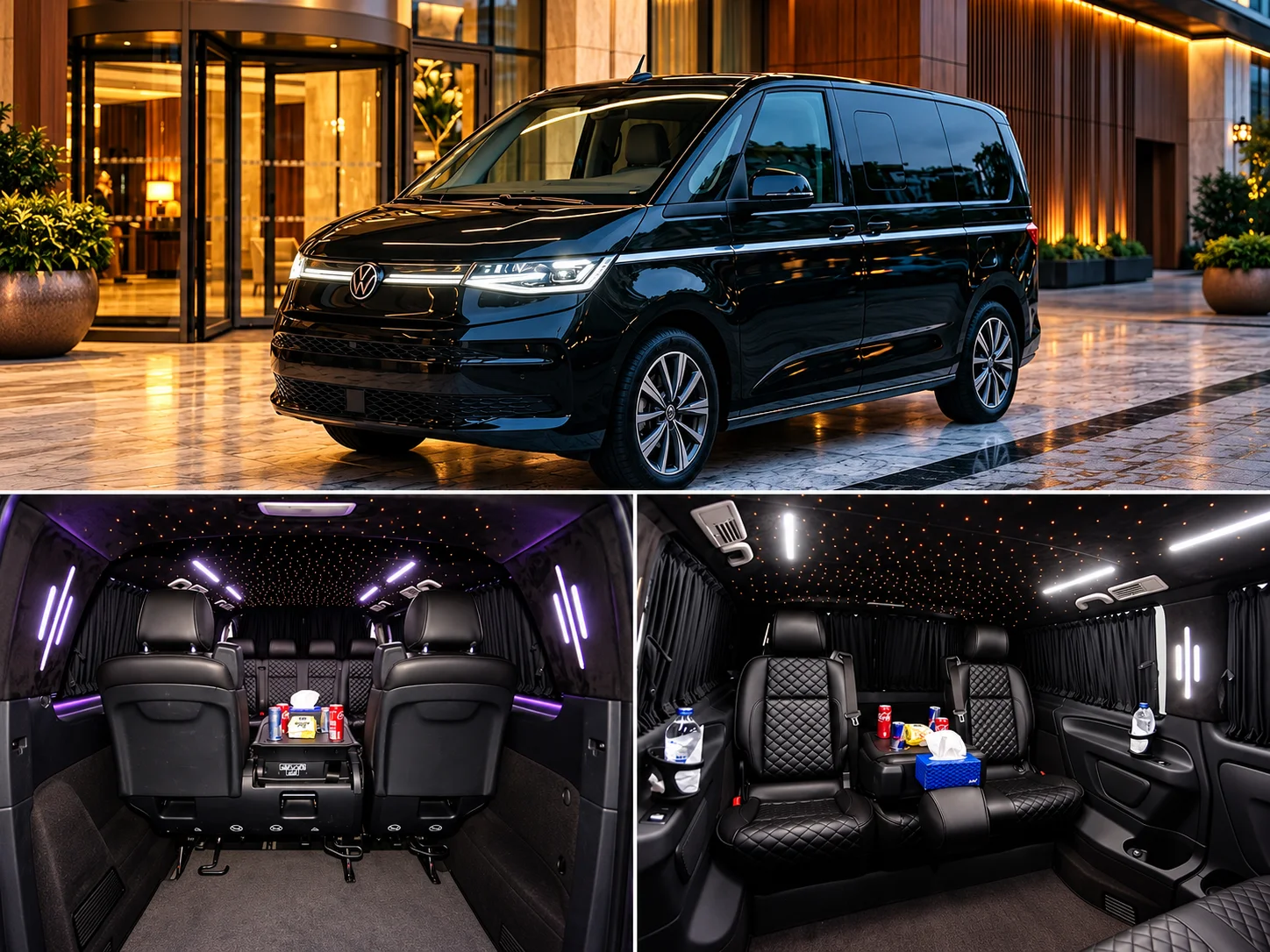 Furgonetas Volkswagen de pasajeros estilo Transporter y Caravelle