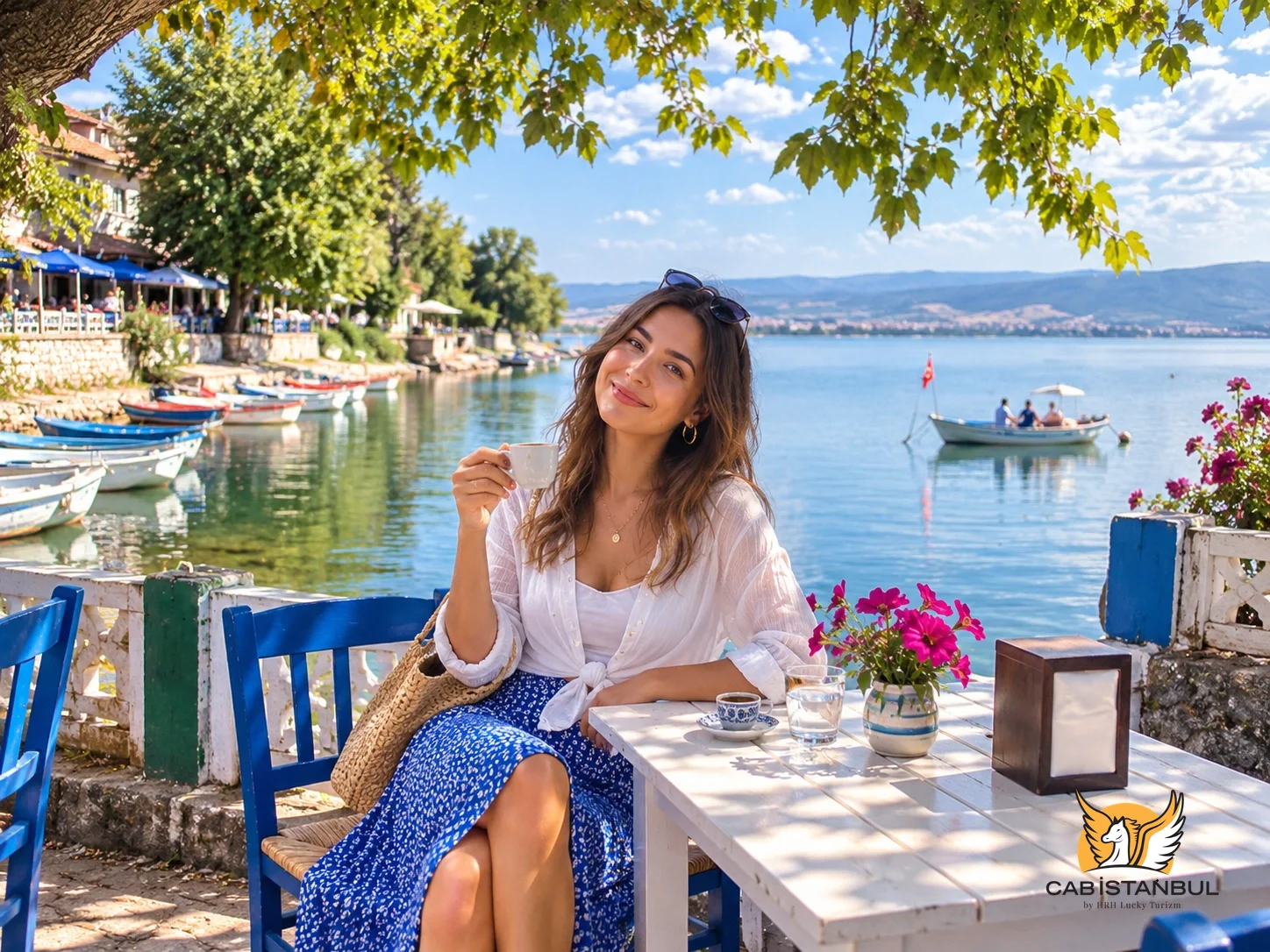 Gölyazı lakeside stop on a private Bursa chauffeur route